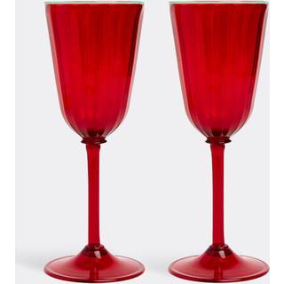 La DoubleJ Glassware - 'Rainbow' wine glass, set of two, red in RED 100% GLASS