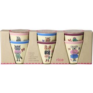 Rice melamin kopper Multifarvet Nathalie Lété Print 6-pak - Small