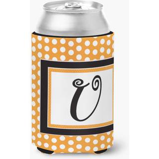Bogstav U indledende monogram - orange polkadots d?se eller flaske drikkevare isolator hugger