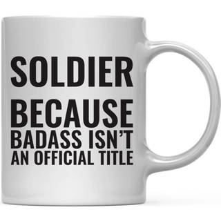 Andaz Press 11oz. Kaffekrus gag soldat, fordi badass ikke er en officiel titel 1-pakke sjov vittig kaffekop fødselsdagsjulideer