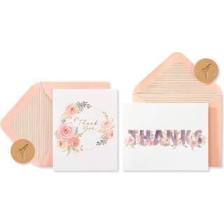 Papyrus brudebruser eller bryllup Tak kort med konvolutter blomster (20-t?lling)