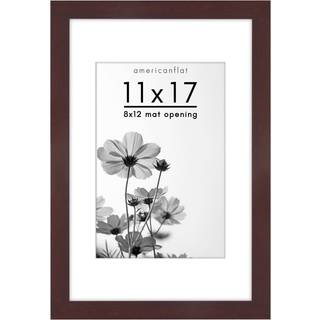 AMERICANFLAT 11X17 Billedramme med knust -resistent glas - Brug som 8x12 ramme med Mat eller 11x17 ramme uden Mat - Hudson Collection - Bred foto
