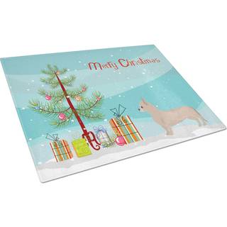 Caroline's Treasures CK3815LCB Tan Chiweenie Christmas Tree Glass Cutting Board Stor dekorativt tempereret glas Køkkenskæring og serveringsplade
