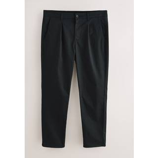 Next Black Slim Fit Lightweight Pleated Stretch Chino Trousers