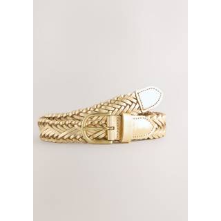 Next Gold Tone Hand Plaited Leather Belt
