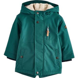 Next Forest Green Waterproof Borg Lined Parka Coat (3mths-7yrs)