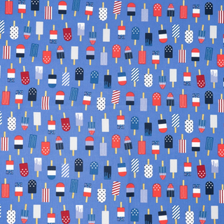 Singer 100% bomuld Patriotiske Popsicles Allover Skret efter Yard