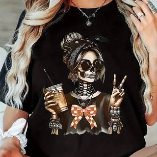 TEMU Women's Casual Short Sleeve Round Neck Blouse - Opaque Top With Stretch, Spring Summer Casual Attire, Machine Washable Comfortable Basic Shirt For Casual Outfits & Layering, Regular Fit