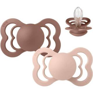 BIBS Supreme 2pk.6-18 mdr. woodchuck / blush silicone