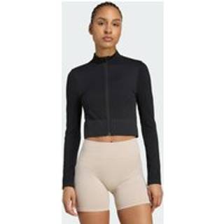 adidas Seamless Full Zip Top, Sort - XS