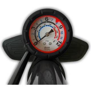 Fodpumpe med Manometer 6 Bar - Til Auto, Dunlop og Racerventil - Personligt Logo