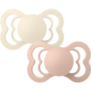 Bibs Pacifier Supreme Silicone Size 2 Ivory/Blush (2 stk)