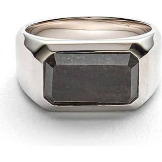 Alexander Lynggaard Hope Rectangle Signet ring i sølv med obsidian - Str. 62