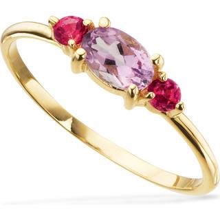 Scrouples ring ametyst/pink topas i 8 kt guld