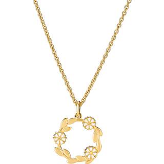 LUND Copenhagen forgyldt Marguerit halskæde med krans