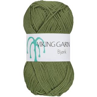 Viking Bjørk 536 Oliven Indhold: 50% Bambus, 50% bomuld Vægt/længde: 50 g = ca. 147 meter Anbefalet pind: 3 mm Anbefalet hæklenål: 2.5 mm Strikkefasthed: 10 cm = 25 m Vask: 40°C / Tørres fladt.