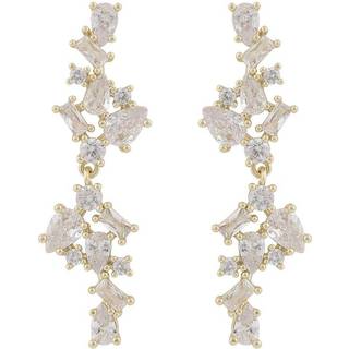 Snö Of Sweden Envy Big Pendant Earring Gold/Clear Onesize