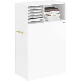 SoBuy Printerbord med Vogn, Hvidt Opbevaringsskab ASK12-W