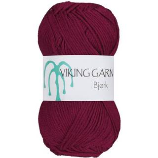Viking Bjørk 562 Mørk Rød Indhold: 50% Bambus, 50% bomuld Vægt/længde: 50 g = ca. 147 meter Anbefalet pind: 3 mm Anbefalet hæklenål: 2.5 mm Strikkefasthed: 10 cm = 25 m Vask: 40°C / Tørres fladt.