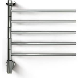 Kriss flex 1 håndklædevarmer elektrisk med 5 arme & timer 597x550 krom 50watt