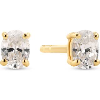 Ovale Øreringe, Gold Plated