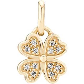 Lund Copenhagen kløver vedhæng i 8 kt guld med cubic zirkonia -7,5 mm