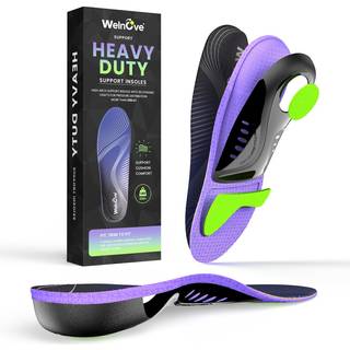 Arbejdsstøvsoller til at stå hele dagen - Welnove 220 lbs Heavy Duty High Arch Support Orthotic indsatser til plantar fasciitis flad fødder fodsm