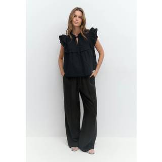 Gina Tricot-Relaxed wide trousers-Vide bukser-Sort-L-Dame
