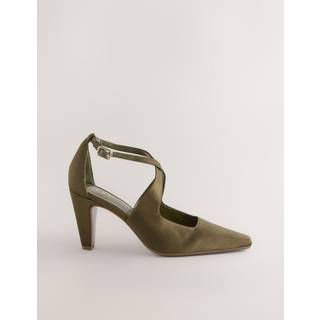 Next Olive Green Cross-Over Point Toe Court Heels - 4 EU 37