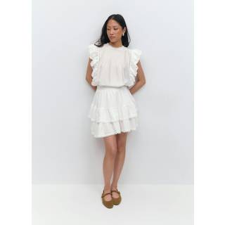 Gina Tricot-Boho mini skirt-korte nederdele-Hvid-M-Dame