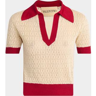 Valentino Linen-blend polo sweater - white - M