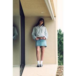 Gina Tricot-Short denim skirt-Denimnederdele-Blå-36-Dame