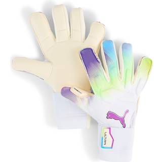 PUMA ULTRA Ultimate BRILLIANCE Hybrid Goalkeeper Gloves, Accessories, White/Pure Magenta/Fizzy Apple, 10 - Fizzy Apple - 10