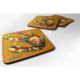 """" Caroline's Treasures MW1018FC Crawfish Crawfish & Hot Foam Coasters (Sæt på 4) 3.5 """" ""H X 3,5"" """" W Multicolor """"