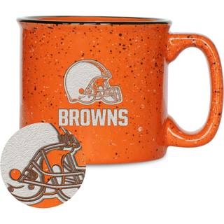 Rico Industries NFL Fodbold Cleveland Browns Speckle 12oz laser indgraveret lejrbål krus