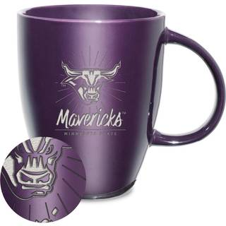 Rico Industries NCAA Minnesota State-Mankato Mavericks Sunburst Purple 18oz laser indgraveret keramisk glans krus