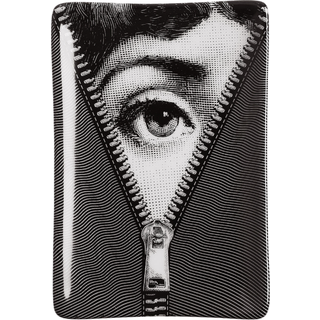 Fornasetti Barware - 'Tema e Variazioni n.401' ashtray in black and white 100 % porcelain