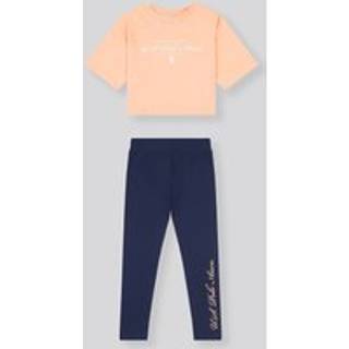 U. S. Polo Assn U. S. Polo Assn Orange Girls Boxy Fit Script T-Shirt & Leggings Set