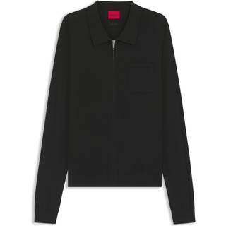 HUGO Herren Cardigan schwarz unifarben