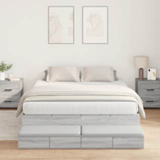 Seng Med Opbevaring Med Dør Grå Sonoma-eg 236.5 X 140 X 31.5 Cm