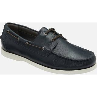 Frank Wright Frank Wright Blue Mens Leather Slip-On Boat Shoes