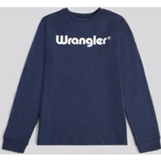 Wrangler Wrangler Blue Long Sleeve Tubular Cotton T-Shirt