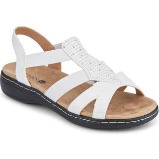 Pavers Pavers White Wide-Fit Elasticated Sandals
