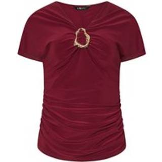 Lts Tall Wine Red Ruched Buckle Top 18 Lts | Tall Women's Going Out Tops