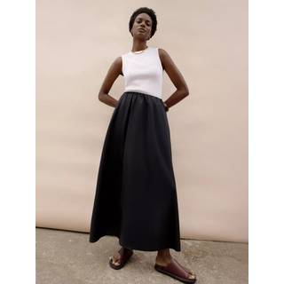 Ro & Zo Ro & Zo Black Petite Cotton Poplin Skirt - 10