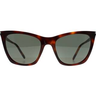 SAINT LAURENT Kvinde SL 214 KATE THIN 003 Solbriller Acetat Havana Grå Cat Eye