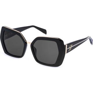 Blumarine Kvinde SBM870 700 Solbriller Acetat Sort Røg Geometrisk Normal