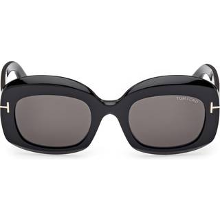 TOM FORD Kvinde FT1219 CARMEN-02 01A Solbriller Acetat Sort Røg Firkantet Normal