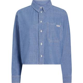 Cropped Denim Dad Shirt - Denim - L