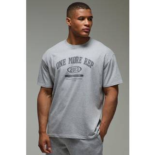 Mens Grey Man Active One More Rep Oversized T-shirt